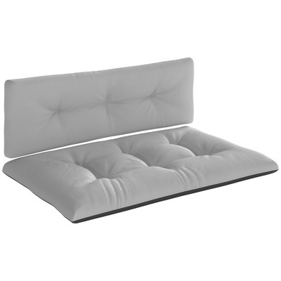 Outsunny 2 Seater Pallet Cushions Outdoor 3.9 in. Thick Replacement Cushions with Tufted Design for Garden, Patio