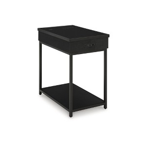 Signature Design by Ashley Gemmet Accent Table with Wireless & USB Charging, Black - 1 of 4