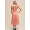 Women's Smocked Ruffle Tiered Mesh Midi Dress - Listicle - 4 of 4