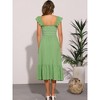 INSPIRE CHIC Women's Boho Square Neck Ruffle Trim Flowy Smocked Midi Sundresses - 3 of 4