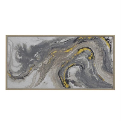 Yosemite Home 'Fluid Motion I' - 55" Wx27 H, Wall Art Hand Painted on Canvas, Framed