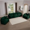3 Pieces Corduroy Sofa Set with Soft Cushions and Pillows, Luxurious Design and Flexible Sofa Combinations - 3 of 4