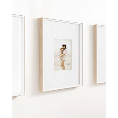 Classic White and Natural 16x20 Tabletop and Wall Photo Frame Set