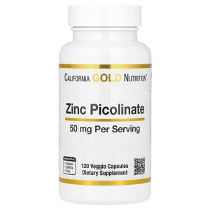 Zinc Picolinate, Bioavailable form of Zinc, Supports Immune Health, 50 mg, 120 Veggie Capsules - 1 of 4