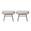 NicBex 2pc Modern Outdoor Montana Ottoman with Iron and Plastic - 2 of 4