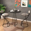 CAVINAS Upholstered Bar Stools Set of 2,Counter Height Chair with Footrest & Round Seat,Armless Chairs for Kitchen Island,Home Bar - 2 of 4
