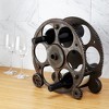 Foster & Rye Gears And Wheels Countertop Wine Rack, Durable Plastic Wine Bottle Holder, Holds 6 Standard Wine Bottles, 3.2" x 5.2" x 13.5" - 2 of 4