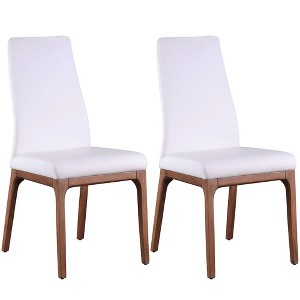 Chintaly,Modern Contour Back Upholstered Side Chair with Solid Wood Base - 2 Per Box - 1 of 4