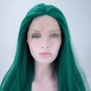 Unique Bargains Women Long Straight Hair Lace Front Wig with Wig Cap 24" 1PC - 4 of 4