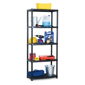 Ram Quality Products Optimo 16 Inch 5 Tier Plastic Storage Shelves ...