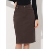 INSPIRE CHIC Women's Casual High Waist Back Slit Short Denim Skirts - 2 of 4