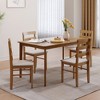 KTMBDW 5-Piece Solid Wood Dining Table Set for 4 | Kitchen Table with Upholstered Chairs | for Dining Room, Apartment - 3 of 4