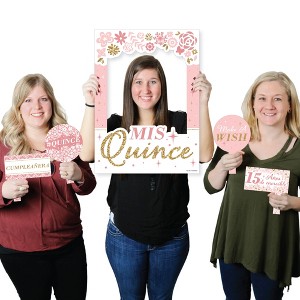 Big Dot of Happiness Mis Quince Anos - Quinceanera Sweet 15 Birthday Party Selfie Photo Booth Picture Frame and Props - Printed on Sturdy Material - 1 of 4