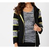 Women's Stripe Sleeve Zip Up Hoodie - french kyss - image 2 of 4