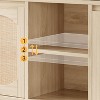 COZONY 2-Door Rattan Sideboard Buffet with Adjustable Shelves, Modern Credenza Coffee Bar Storage Cabinet - 4 of 4