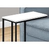 Monarch Specialties Accent Table C-Shaped End Side Snack Living Room Bedroom Metal Laminate White Black Contemporary Modern - 3 of 4