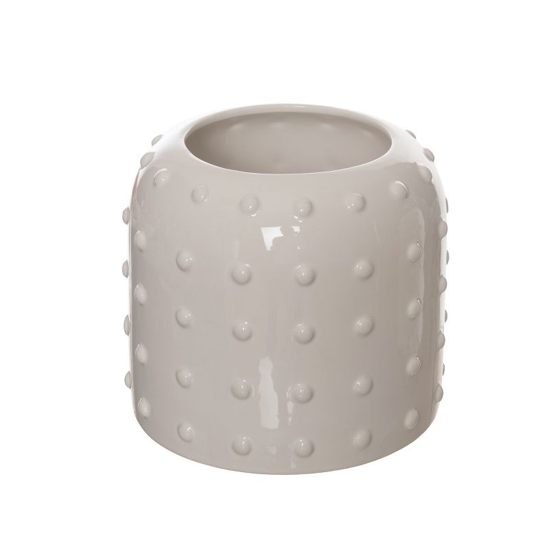 Transpac Dolomite 7 in. White Spring Textured Planter, 4 of 5