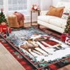 Christmas Kitchen Rugs and Mats, Santa Claus Elk Non Slip Floor Mats, Holiday Kitchen Hallway Decor, Soft Absorbent - 2 of 4