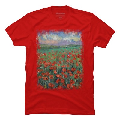 Men's Design By Humans POPPIES By creese T-Shirt