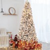 Snow Flocked Artificial Christmas Tree, Pre-Lit Hinged Pine Holiday Xmas Tree with  LED Lights - 3 of 4