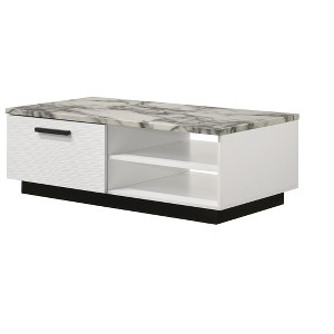 Matilda 47inWhite Coffee Table with White Faux Marble Top - 1 of 1
