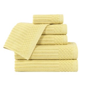 Modern Ribbed Cotton  Assorted Towel Set by Blue Nile Mills - 1 of 4