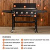 Blackstone 36" Omnivore Propane Griddle Combo, 4 Burners, Outdoor BBQ Grill Stove, Powder Coated Steel, 768 Sq. In. Cooking Top, Black - 4 of 4