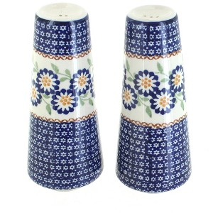Blue Rose Polish Pottery Manufaktura Salt & Pepper Shakers - 1 of 2