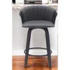 HomeRoots 26" Gray and Black Faux Leather Counter Height Swivel Bar Chair - 2 of 4