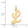 Black Bow Jewelry 14k Yellow Gold, Madison Collection, Medium Script Initial Pendant A-W - 4 of 4