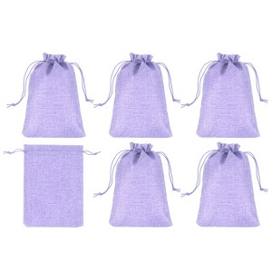 Unique Bargains Cotton Linen Bank Coin Change Bag with Drawstring 6 Pcs - 1 of 4