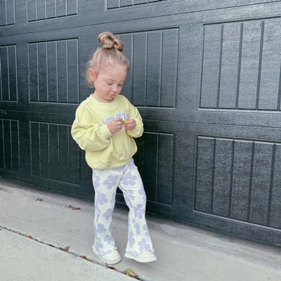 Grayson Mini Toddler Girls' Ribbed Checkered Flare Pants : Target