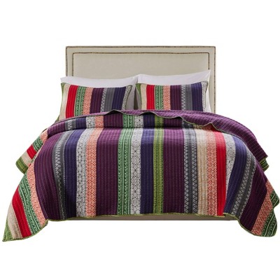 Greenland Home Fashion Marley Multi Quilt Set 2-Piece - Twin