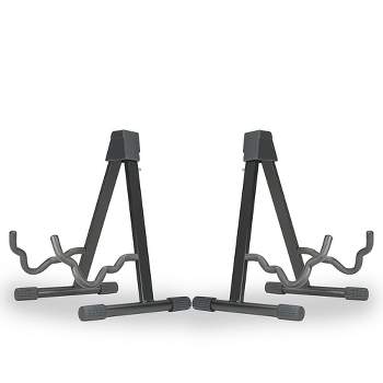 Musician's Gear A-frame Stand for Acoustic, Electric, and Bass Guitars (2 Pack) Black