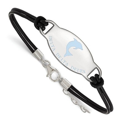 Black Bow Jewelry Sterling Silver Delta Delta Delta Greek Life Strand Bracelet 7 Inch