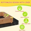 Large Wooden Cedar Sand Box, Wooden Octagon Kids Sandbox with Cover, Sandpit with 4 Benches and Bottom Liner Covered Sand Box for Kids Outdoor - 3 of 4