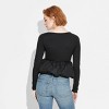 Women's Long Sleeve Square Neck Bubble Top - Wild Fable™ - 3 of 4