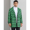 Lars Amadeus Men's Houndstooth Double Breasted Plaid Pattern Winter Long Coat - 2 of 4