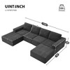 NicBex Modular U Shape Sectional Couch Chenille Upholstered Sofa with Square Arm for Living Room and Apartment - 2 of 4