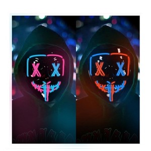 GustoWave 2pcs Light up Mask LED Mask-Purge Mask, X Eyes Scary Masks,Costume Mask with 3 Lighting Modes for Halloween Festival Party-Unisex Adult Mask - 1 of 4