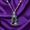 Slickblue Festive Multi-Color Cubic Zirconia Christmas Pendant, 2.6 ct, Rhodium-Plated, 17 Inch Chain - 2 of 4