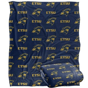 East Tennessee State University Logo Pattern Silky 50x60 Blanket, 1 Sided 50x60 - 1 of 4