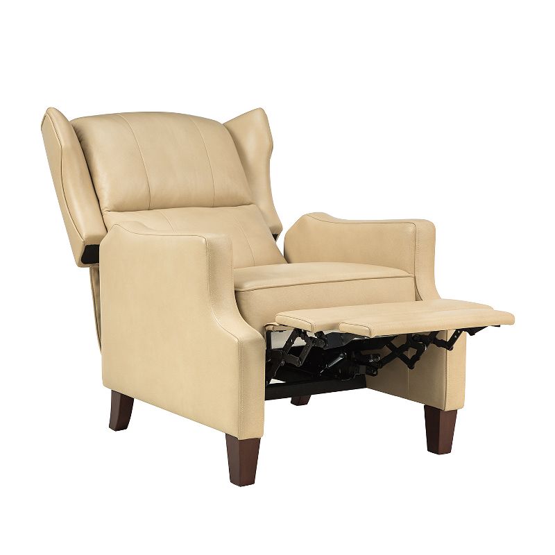 Heino Comfy Genuine Leather Recliner with Solid Wood Legs | KARAT HOME, 3 of 11