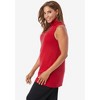 Jessica London Women's Plus Size Cotton Cashmere Sleeveless Turtleneck Shell - 4 of 4