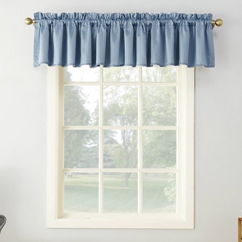 Seymour Energy Efficient Rod Pocket Curtain Valance Vintage Blue