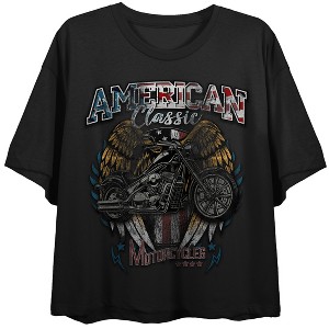 Hi-Octane Customs Motorcycles Women's Black Crop Tee - 1 of 3