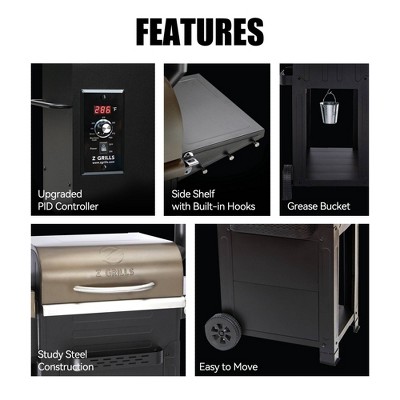 ZPG-6002B Brown Wood Pellet Grill with Rotisserie