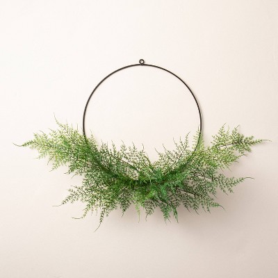 18" Asymmetrical Faux Fern Wire Wreath - Hearth & Hand™ with Magnolia