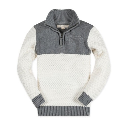 Hope & Henry Boys' Organic Long Sleeve Colorblock Half Zip Pullover Sweater, Infant - image 1 of 4