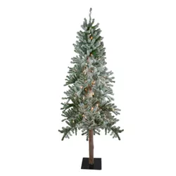 Northlight 6' Pre-Lit Flocked Alpine Artificial Christmas Tree - Clear Lights